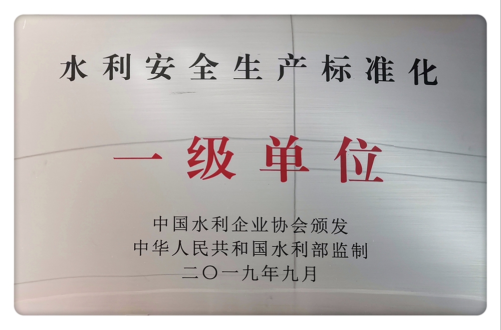 水利安全生產(chǎn)標(biāo)準(zhǔn)化一級(jí)單位